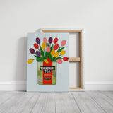Tulips in a Yorkshire Tea Tin