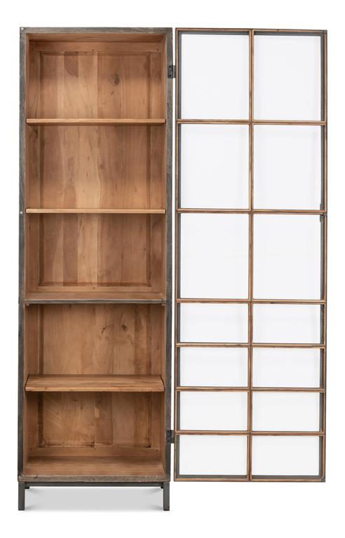 Cabinet of Curiosities Grey A Gem Of A Handle Display Cabinet Right