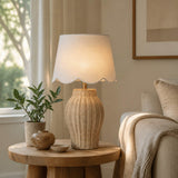 The Forks Tan Rattan Table Lamp