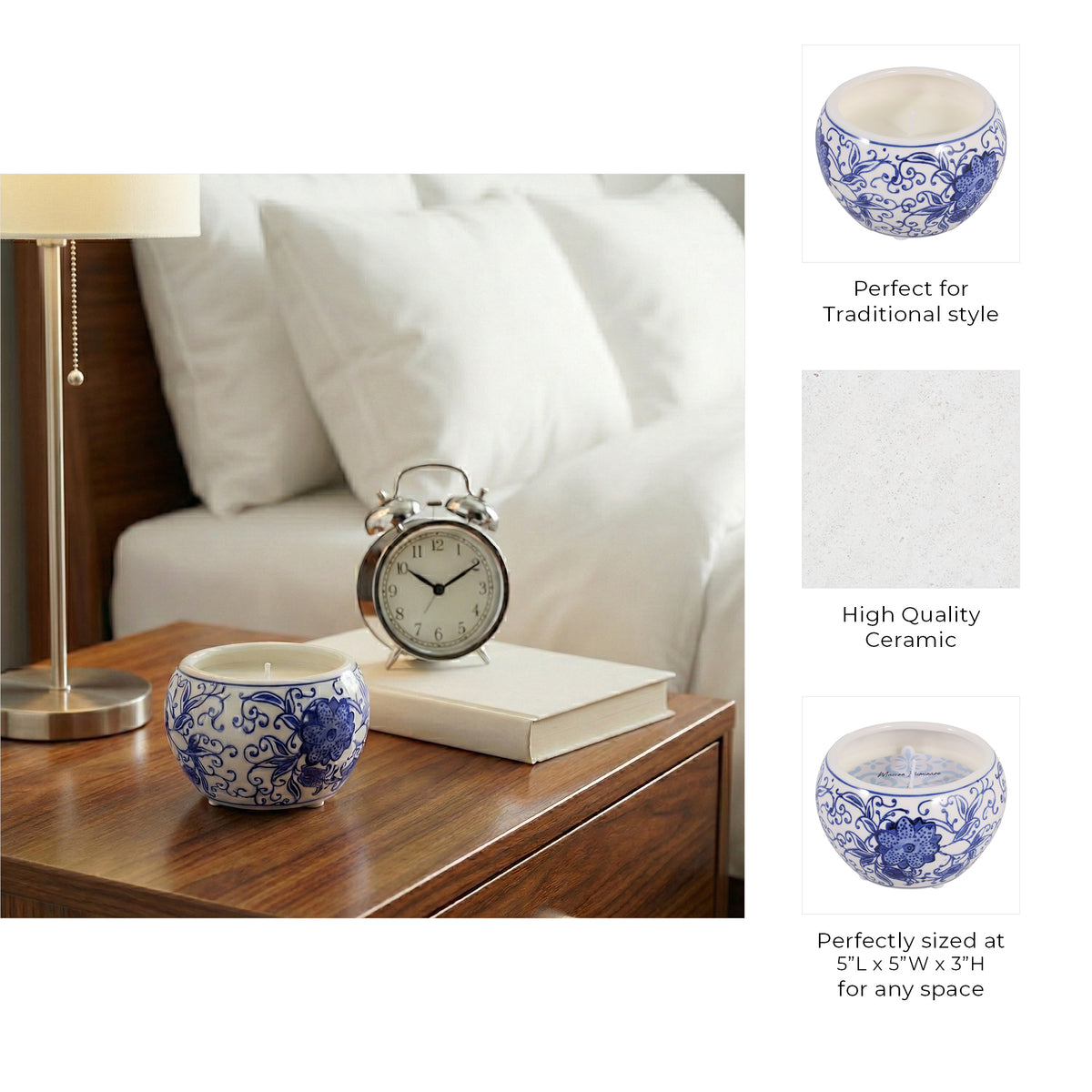 Pleyto Blue/White Jasmine Chinoiserie Candle