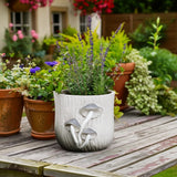 Bricemore Gray Mushroom Applique Planter
