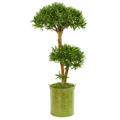 41” Bonsai Styled Podocarpus Artificial Tree in Metal Planter - Ornate Home