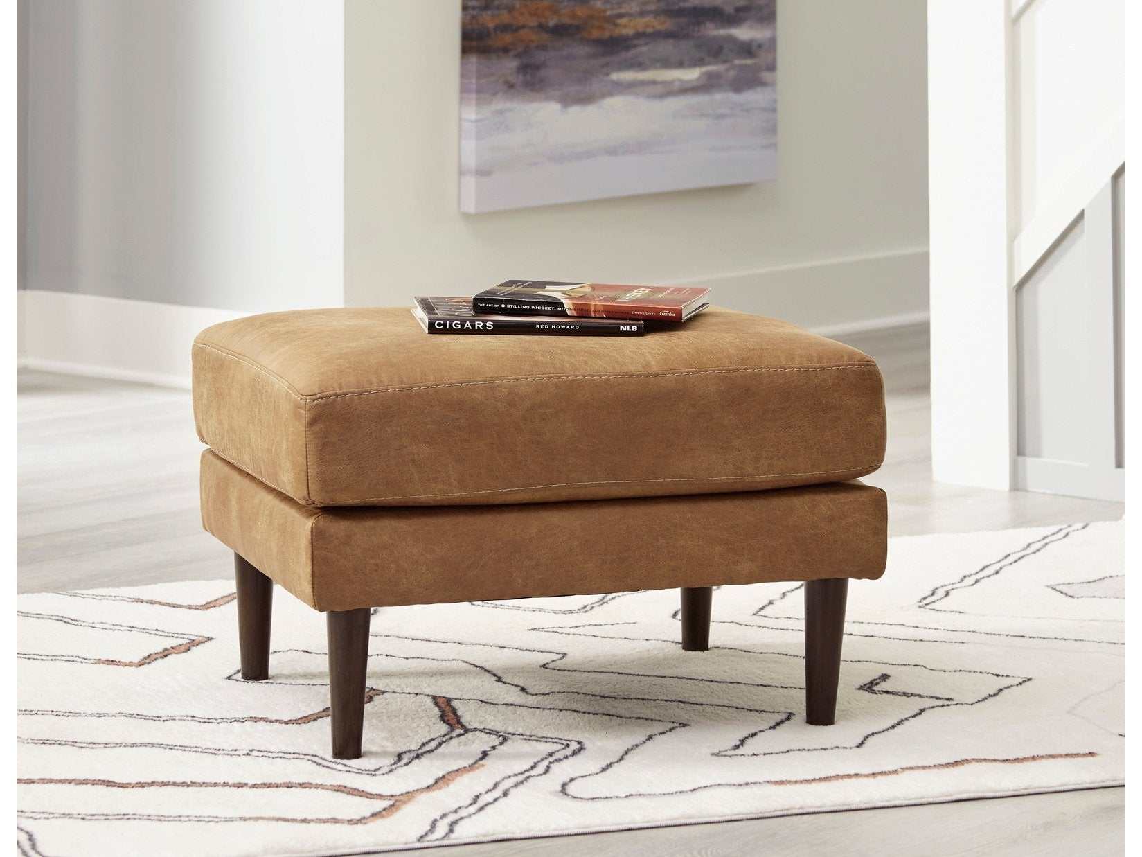 Telora Caramel Ottoman - Ornate Home