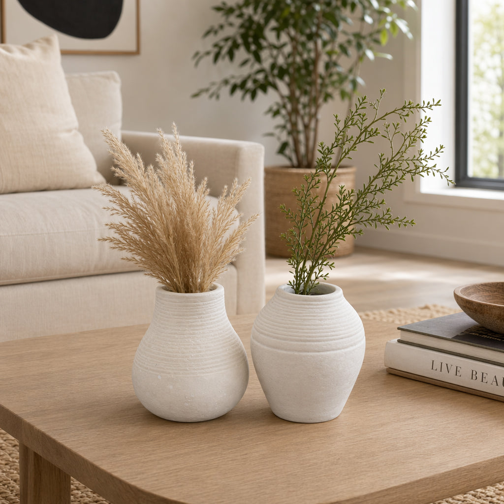 Draperfield Ivory/White Vases (Set of 2)