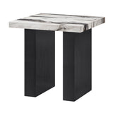 Vega Black/White Faux Marble Top 3-Piece Cocktail Table Set