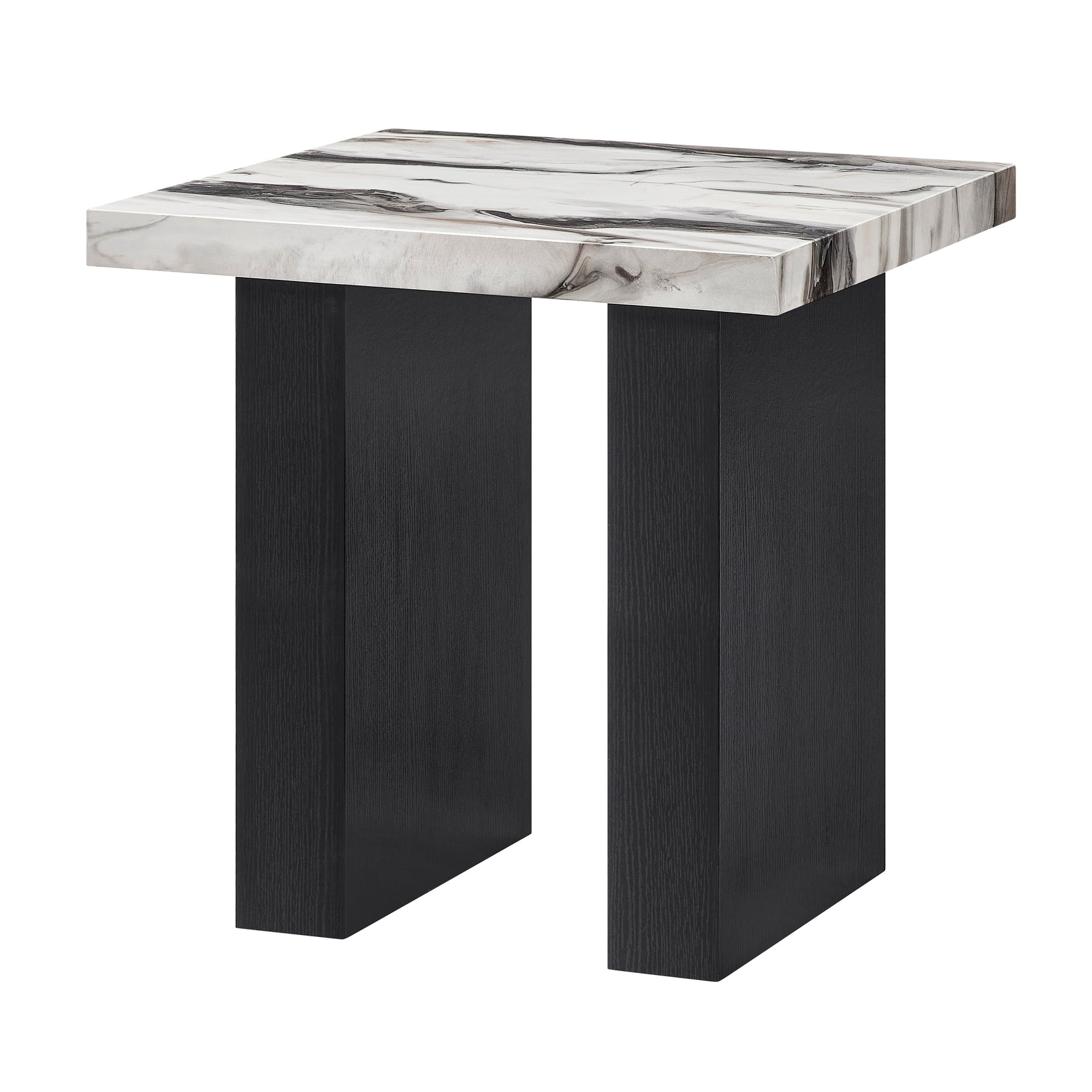 Vega Black/White Faux Marble Top 3-Piece Cocktail Table Set