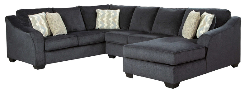 (Online Special Price) Eltmann Slate 3pc Sectional Sofa w/ RAF Chaise - Ornate Home