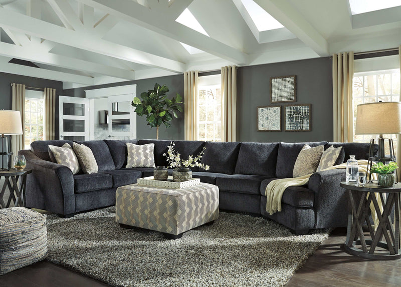 (Online Special Price) Eltmann Slate 4pc Sectional Sofa w/ RAF Cuddler - Ornate Home