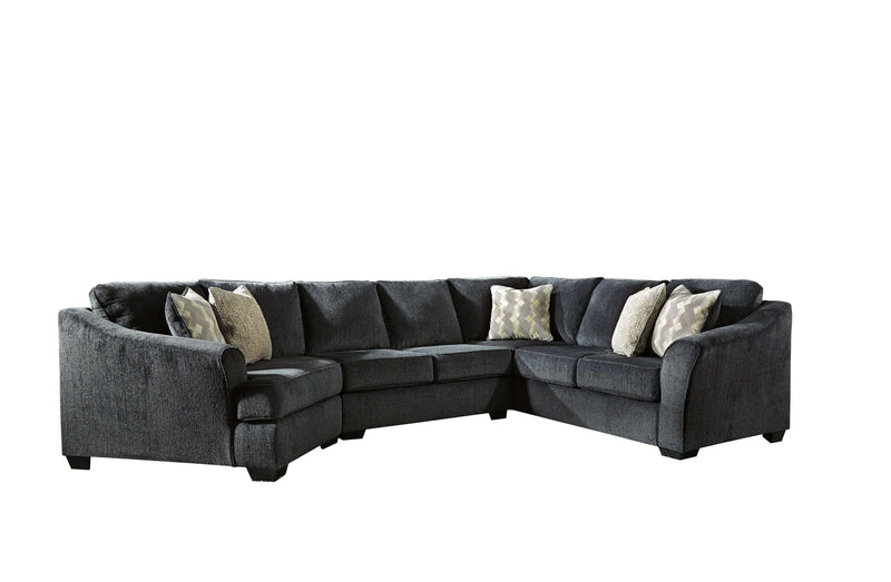 (Online Special Price) Eltmann Slate 3pc Sectional Sofa w/ LAF Cuddler - Ornate Home