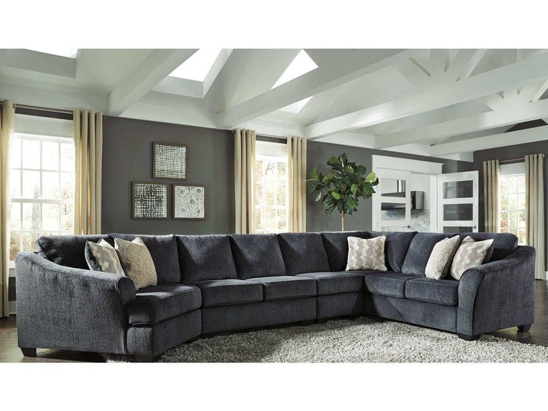 (Online Special Price) Eltmann Slate 4pc Sectional Sofa w/ LAF Cuddler - Ornate Home