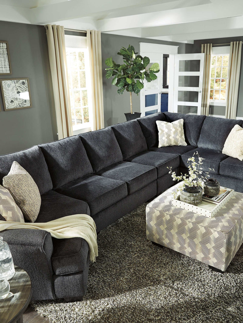 (Online Special Price) Eltmann Slate 4pc Sectional Sofa w/ LAF Cuddler - Ornate Home
