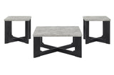 Royce Gray/Black 3-Piece Cocktail Table Set
