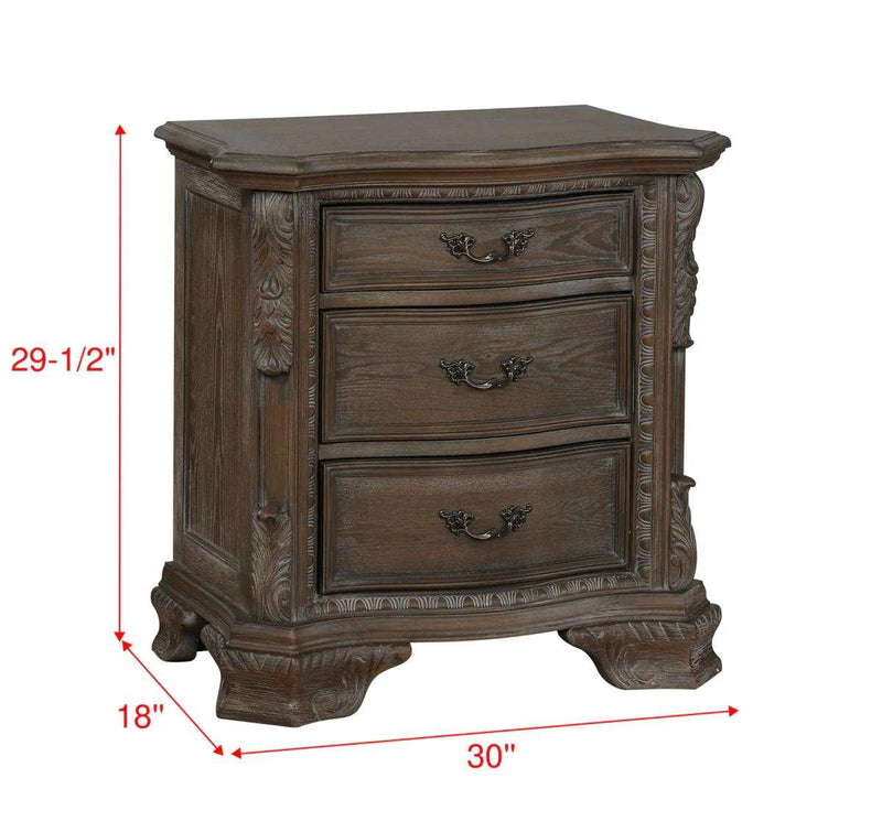 Sheffield Antique Gray Nightstand - Ornate Home