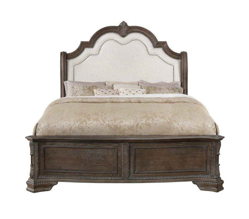 Sheffield Antique Gray Queen Panel Bed - Ornate Home