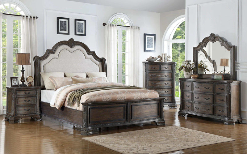 Sheffield Antique Gray Queen Panel Bed - Ornate Home