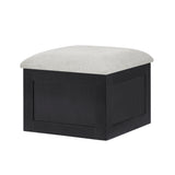 Marta Black/White/Gray Coffee Table with 4 Storage Ottomans