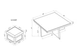 Marta Black/White/Gray Coffee Table with 4 Storage Ottomans