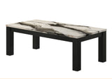 Ivy Black/Brown/White Faux Marble Top 3-Piece Cocktail Table Set