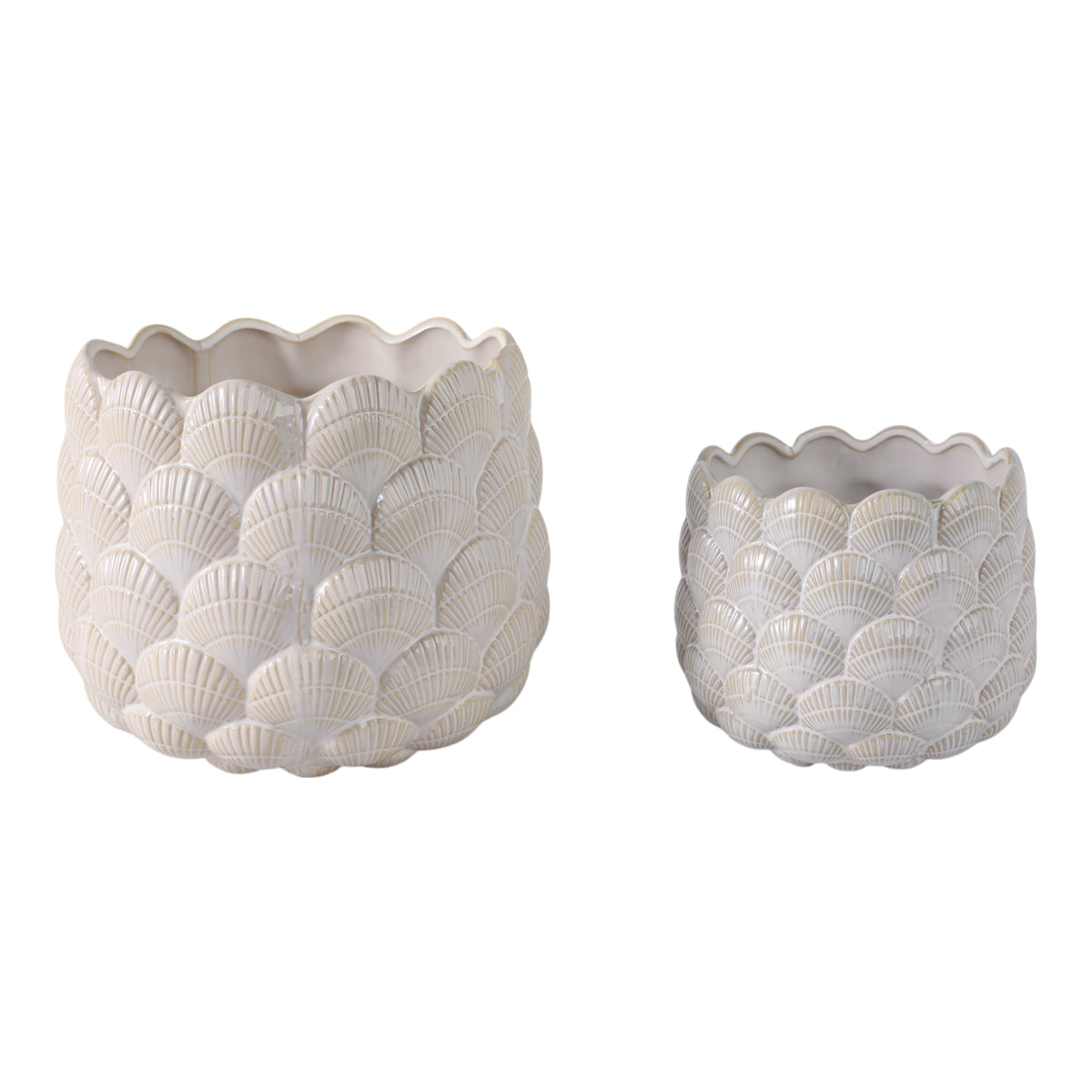 Harkencrest White Planters (Set of 2)