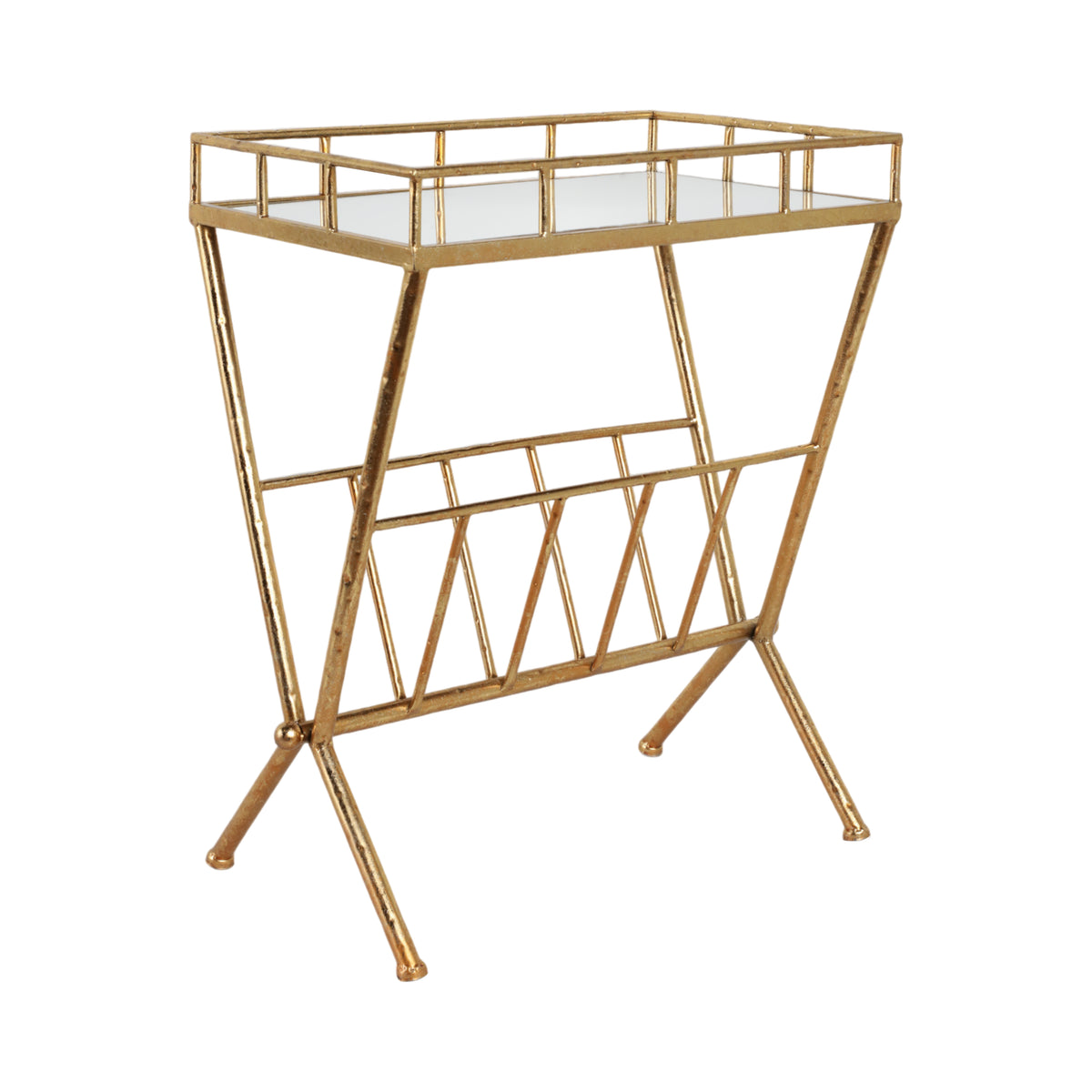 Levis Gold Accent Table with Magazine