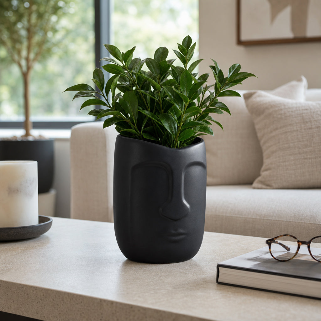 Lokoya Black Face Vase