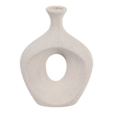 Alray Beige Beaded Oval Cut Out Vase