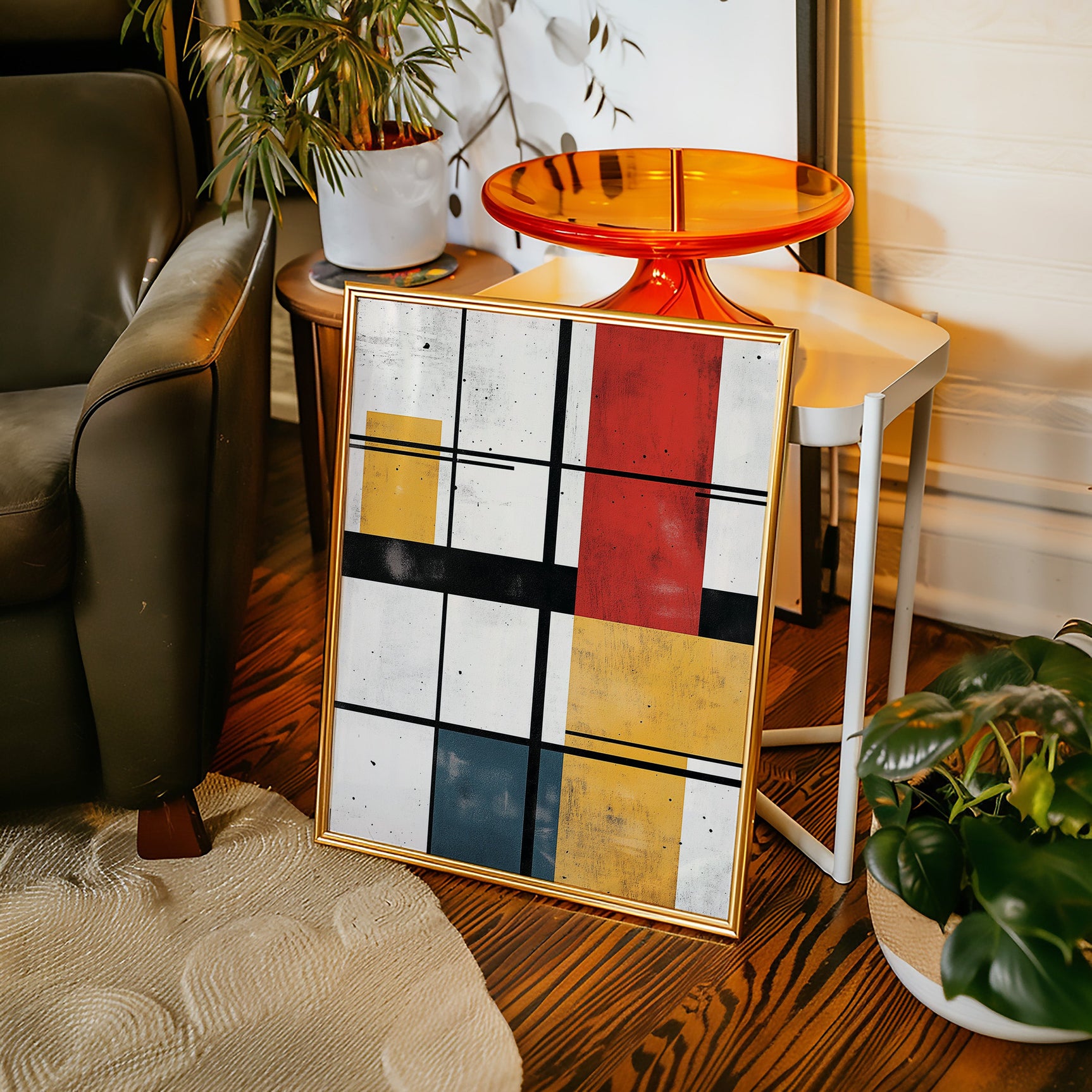 Modular Rhythm – Abstract Primary Color Grid Art