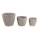 Etiwanda Tan Fluted Terracotta Planters (Set of 3)