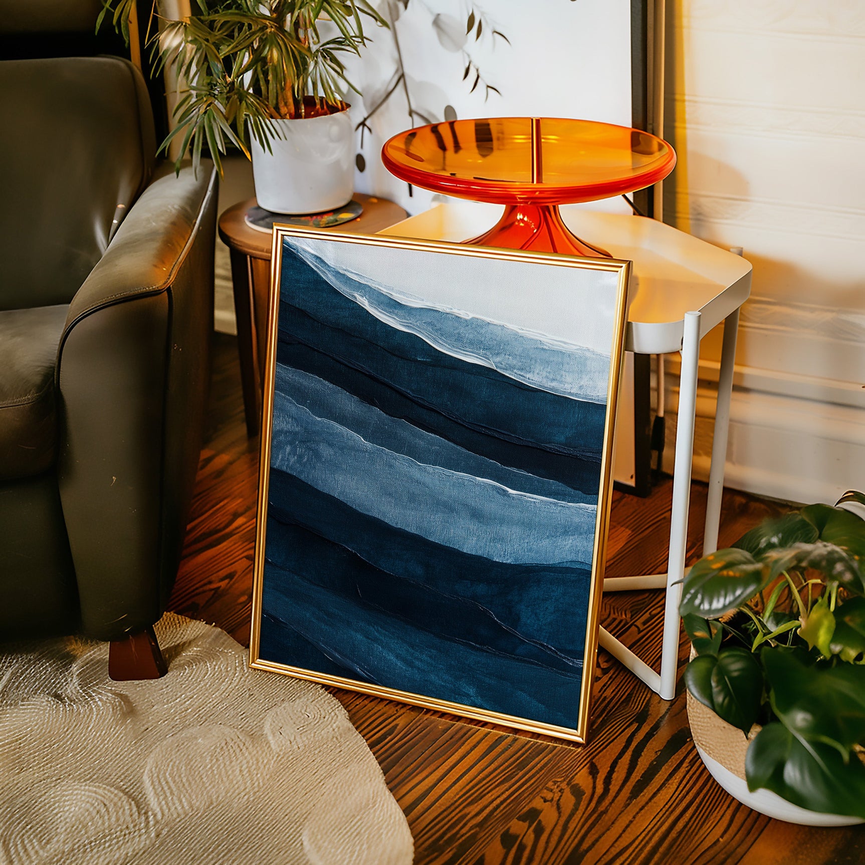 Serene Ocean Waves Abstract Painting