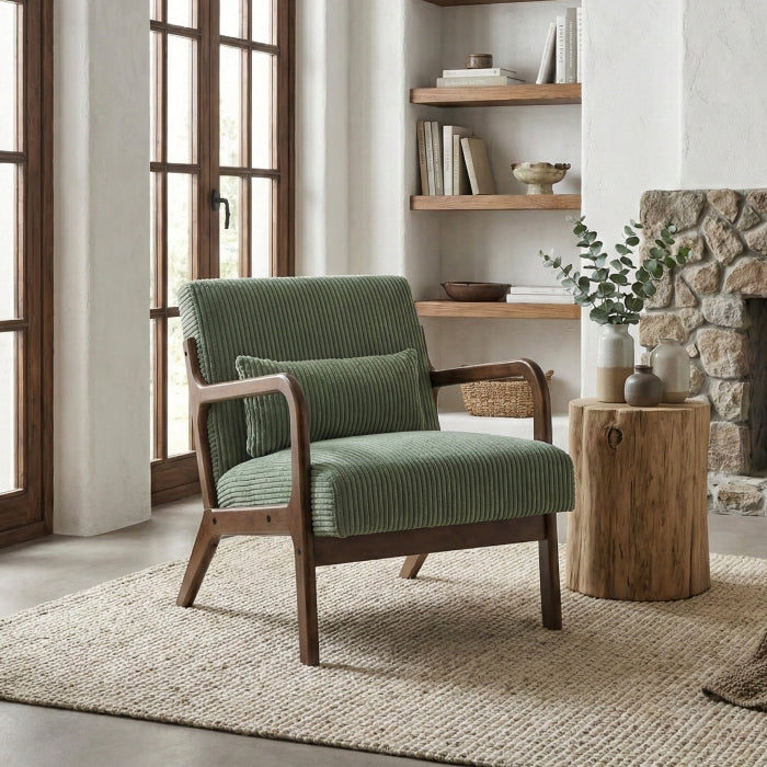 Twill Brown Accent Chair