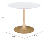 Opus White & Gold Dining Table