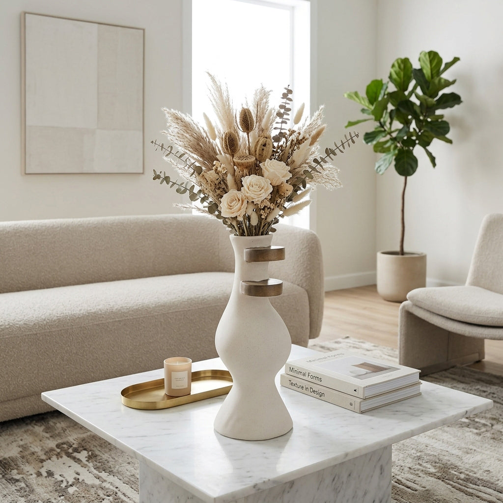 Romandale Ivory Ecomix Abstract Vase