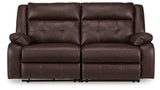 Punch Up Walnut 2-Piece Power Reclining Sectional Loveseat - Ornate Home