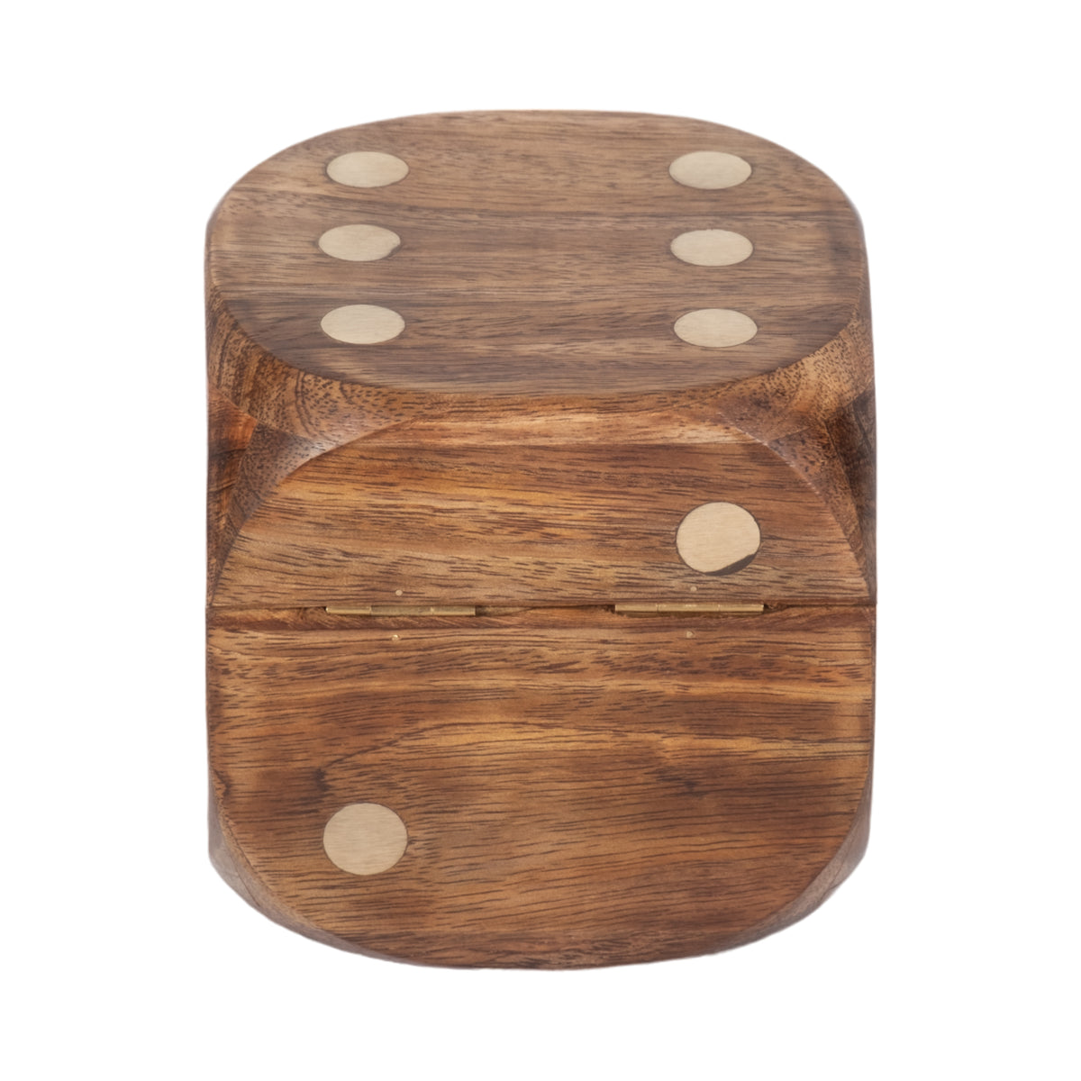 Old Hopland Brown Dice Box with Dice Inside
