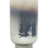 Una Silver Large Luster Glass Hurricane