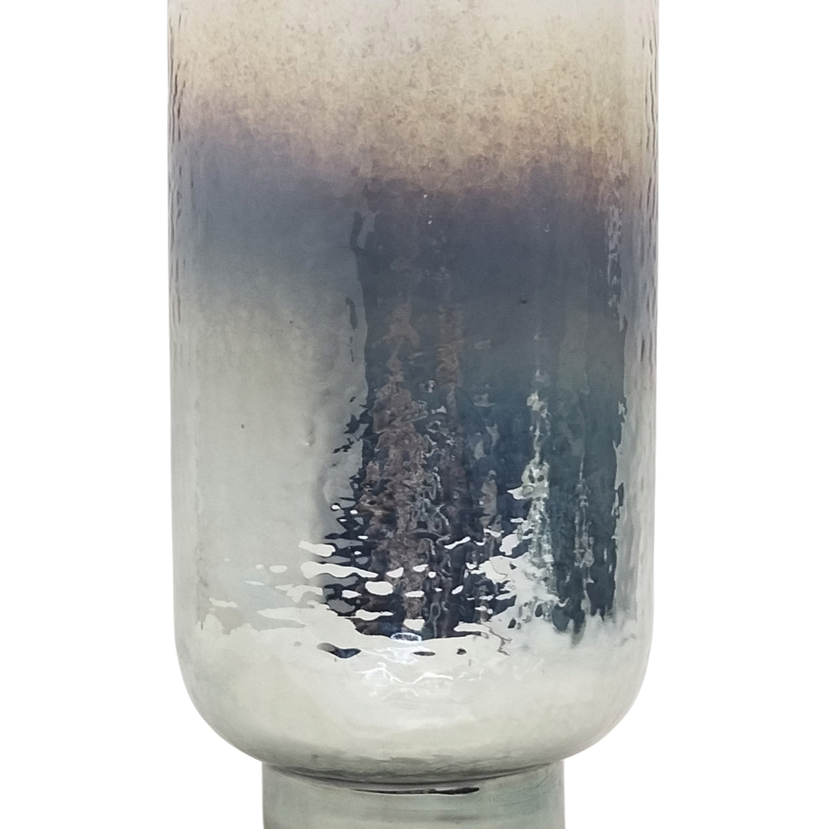 Una Silver Large Luster Glass Hurricane