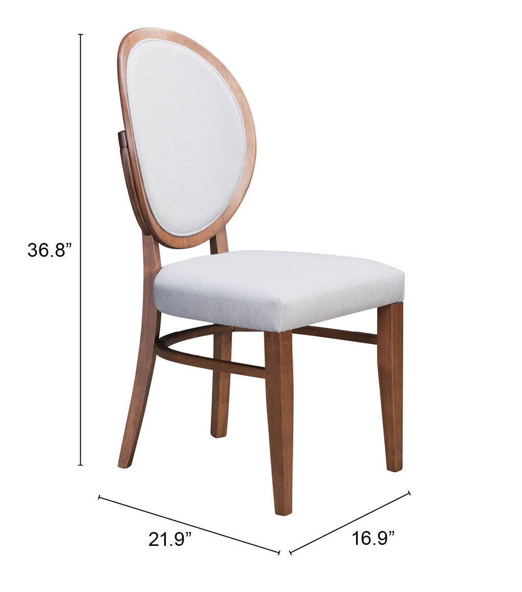 Regents Walnut & Light Gray Dining Chair (Set of 2)