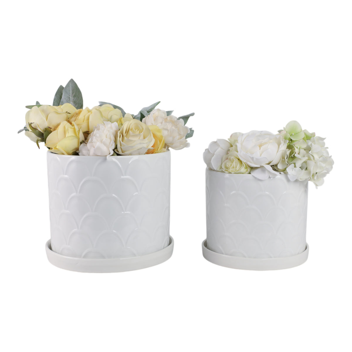 Cabot White Planters (Set of 2)