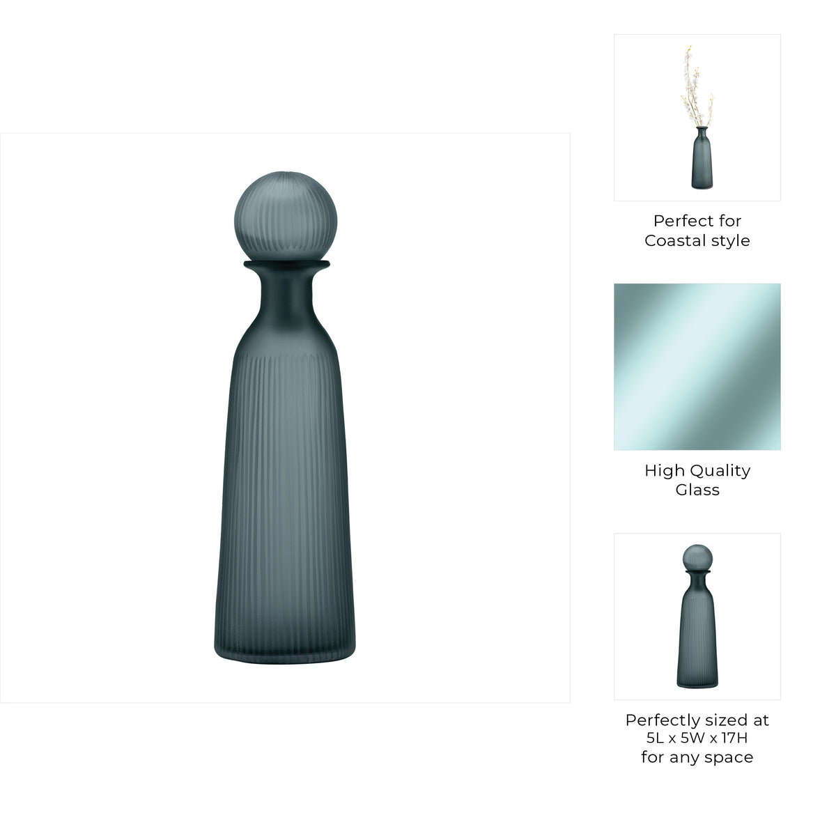 Elsa Blue/Gray Glass Vase