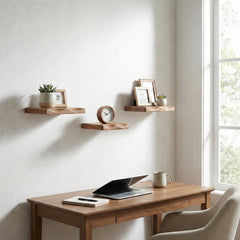 Upton Brown Mango Wood Shelves (Set of 3)