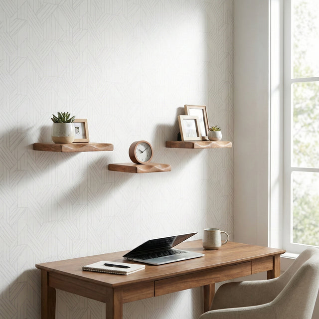 Upton Brown Mango Wood Shelves (Set of 3)