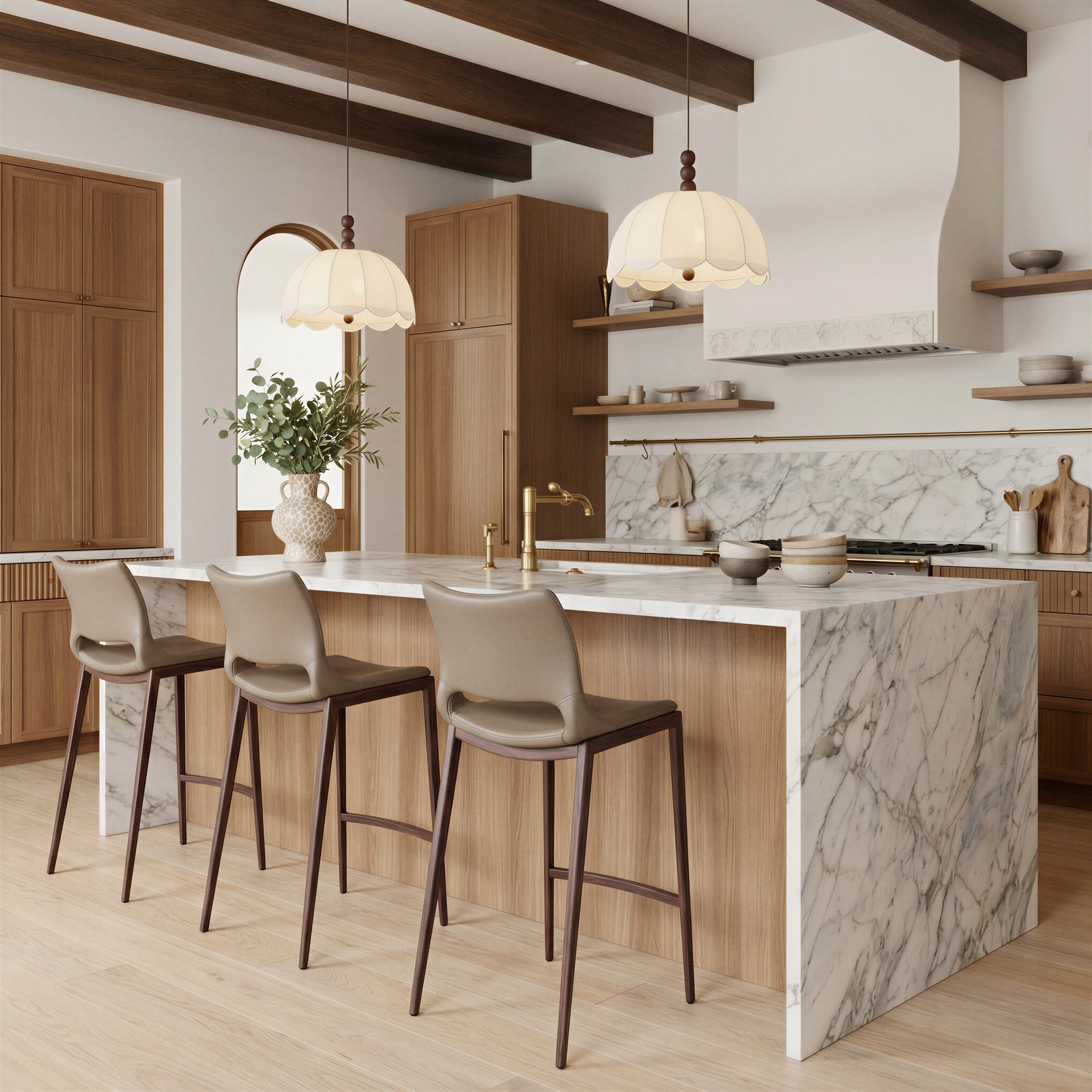 Ace Brown & Walnut Counter Stool (Set of 2)