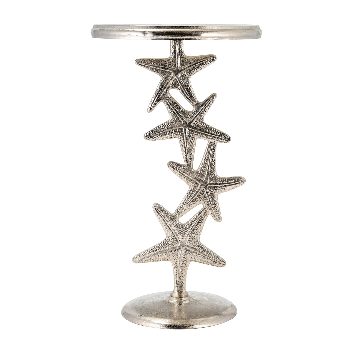 Newburg Silver Metal Starfish Side Table