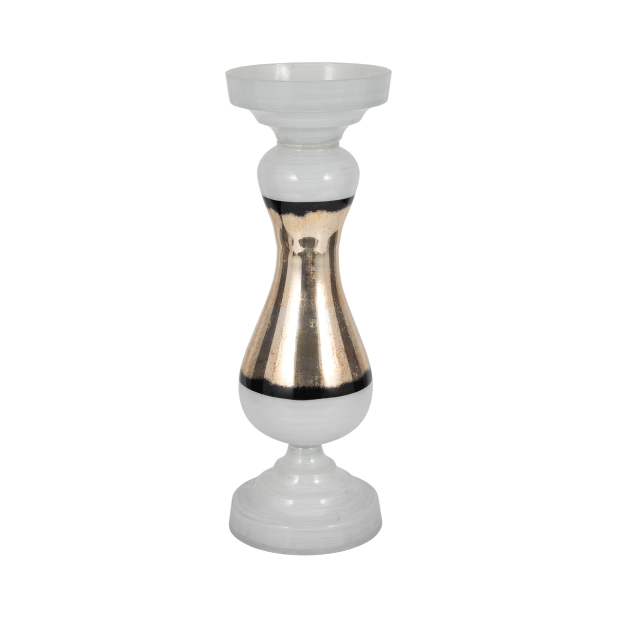 Lafayette White Small Glass Candle Holder