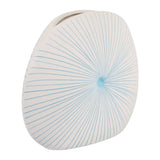 Lochford Blue/White Round Dotted Shell Vase