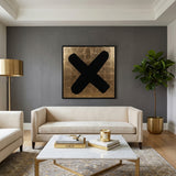 Wilmington Gold/Black Hand Painted Kisses X Framed Wall Art