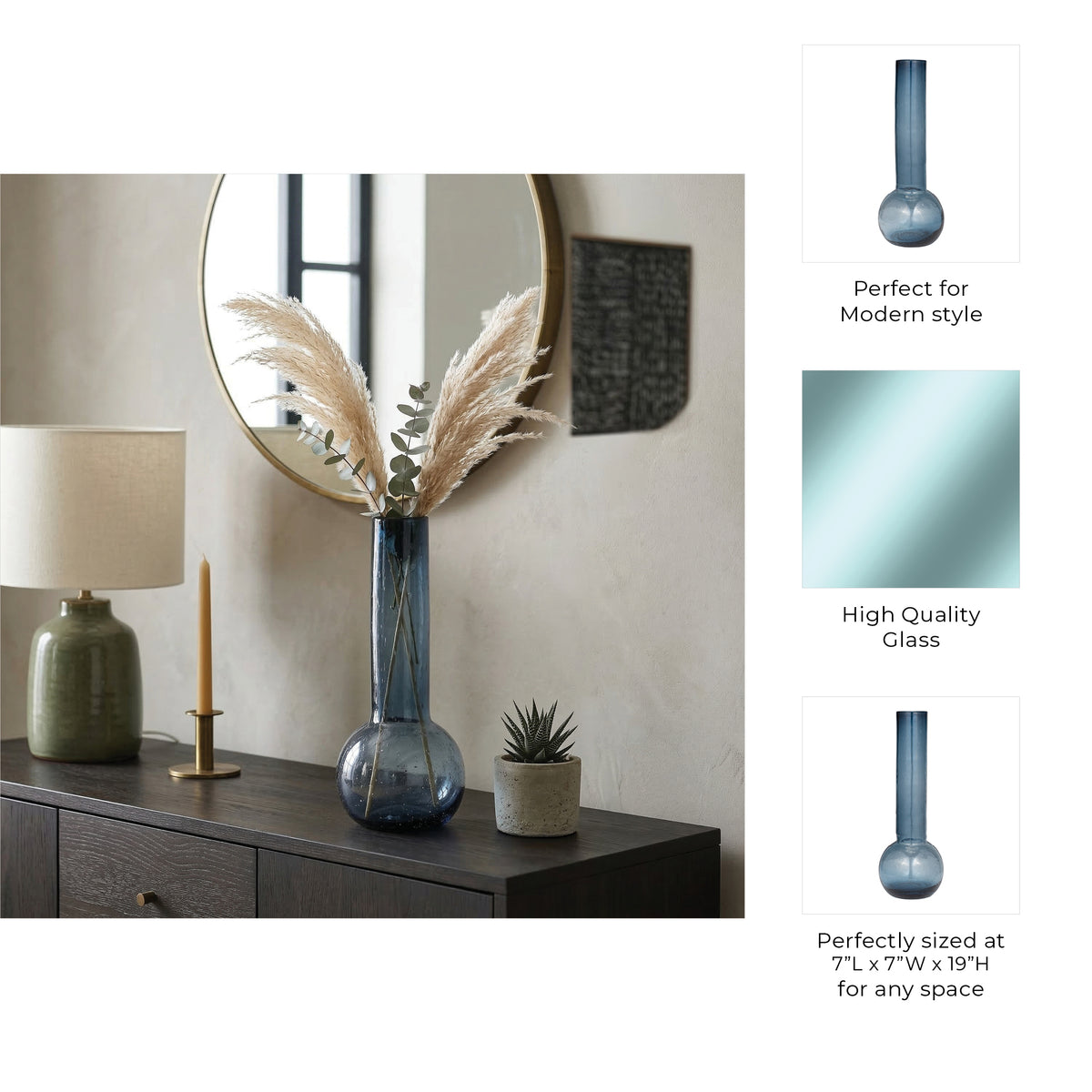Prunedale Blue Glass Vase