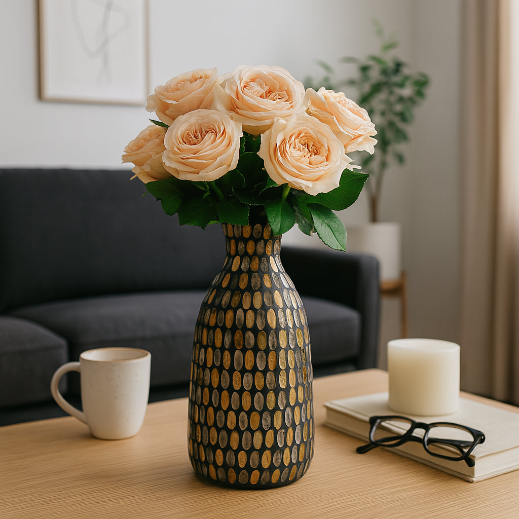 Sky Londa Copper Glass Mosaic Vase