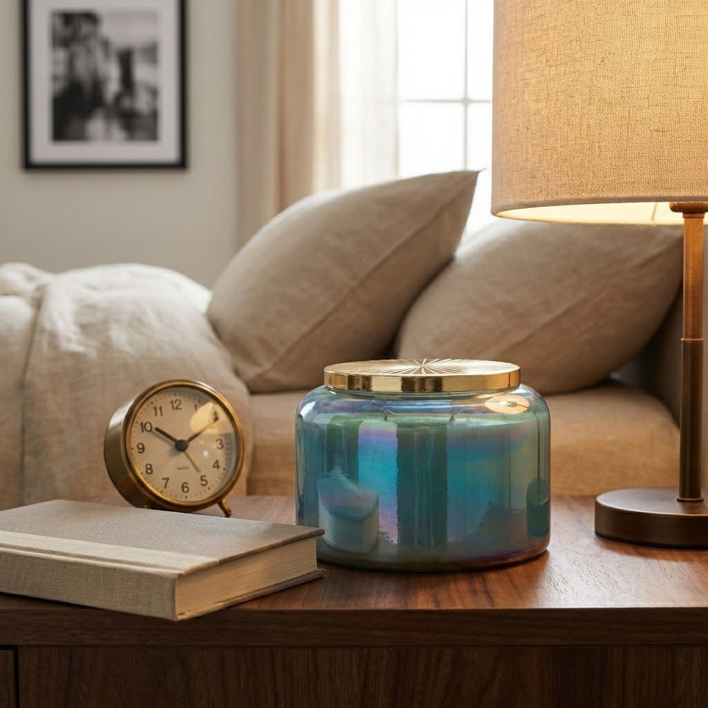 Dashholm Blue/Gold Jasmine Luster Candle