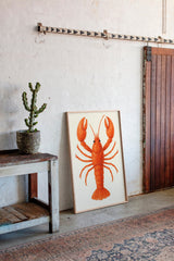 Watercolor Lobster in Coastal Red